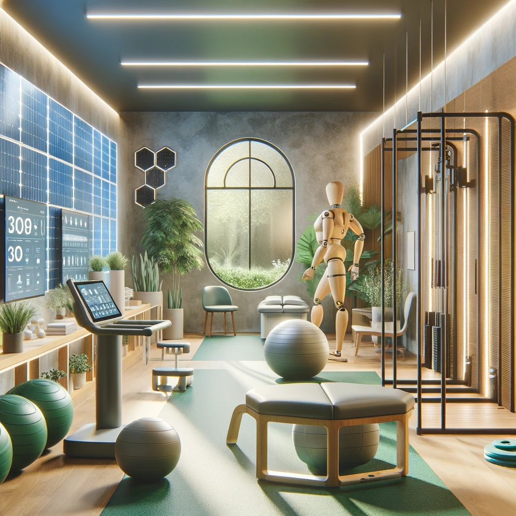 A modern, eco-friendly physiotherapy clinic interior